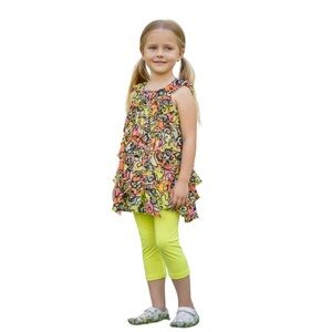 Kate‎ Mack Ruffled Mini Dress with matching  Capri Leggings